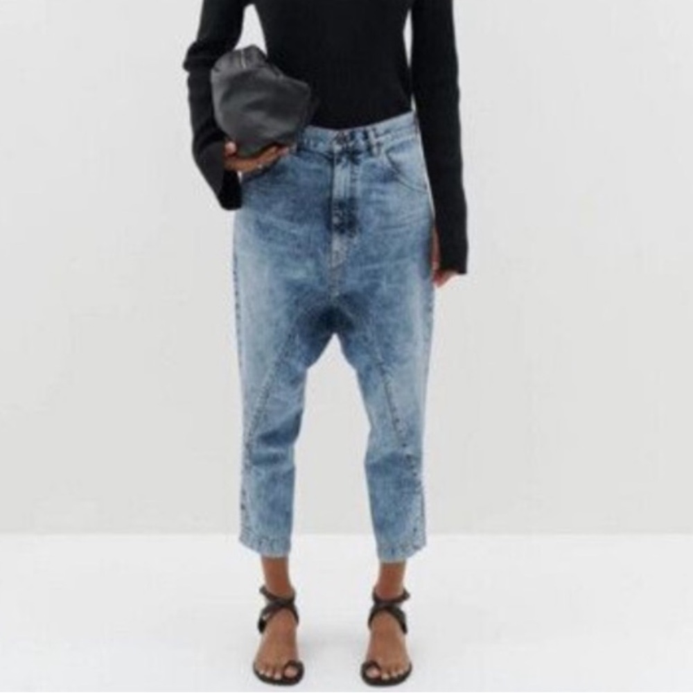 Bassike super lo slung jeans 28 drop crotch lightwash made in Japan